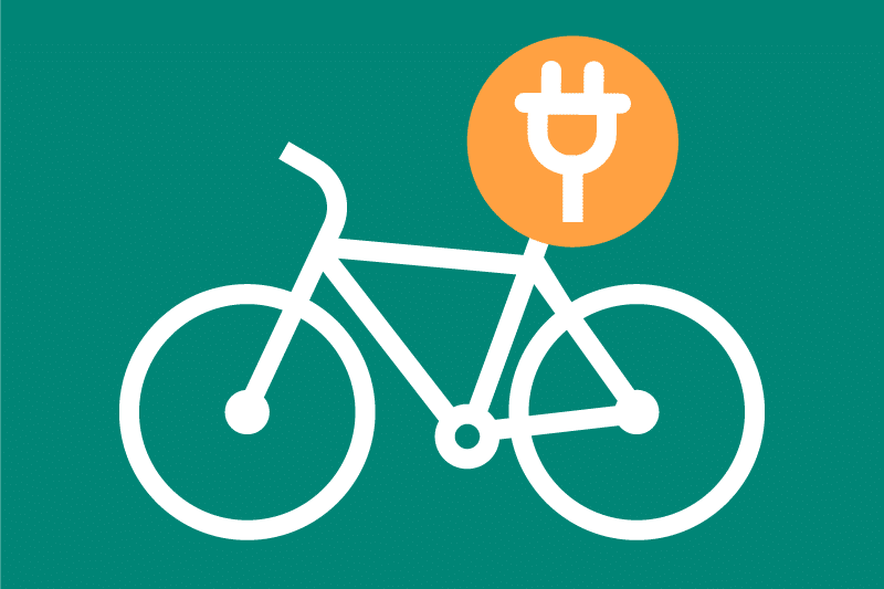 Icon eines Rades mit einem Stromstecker