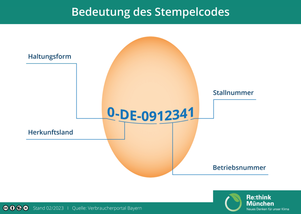 Infografik Stempelcode auf einem Ei