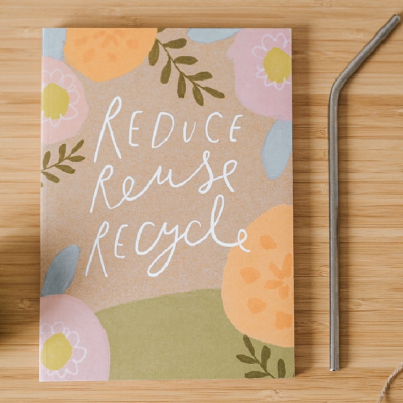 Schild mit Aufschrift "Reduce, Reuse, Recycle"